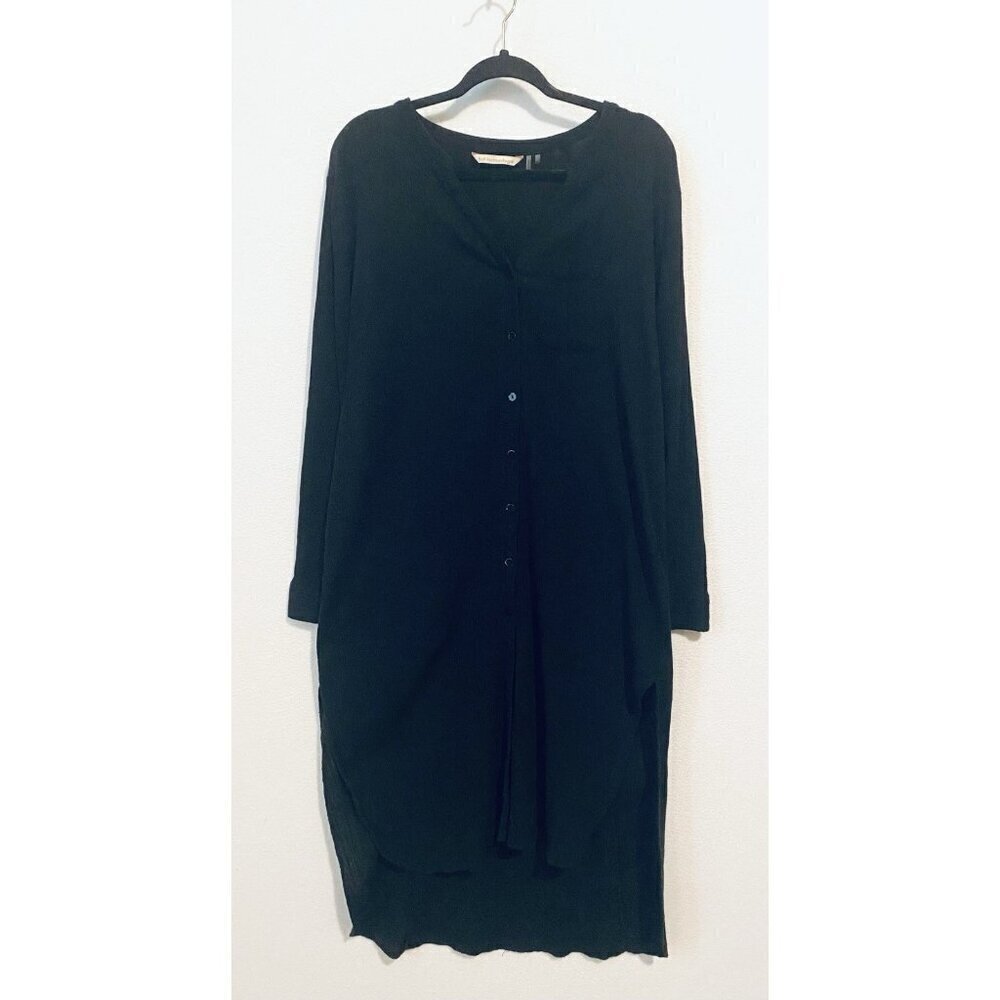 Soft Surroundings Dress Womens XL Black Crinkle Gauzy Hi Low Hem Lagenlook